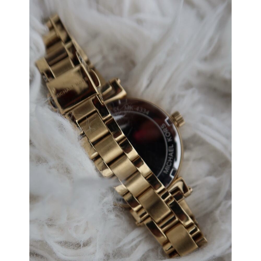 Michael Kors MK4344 Gold Tone Crystal Pave Watch Women’s Stainless Steel w/ Box - Picture 4 of 7